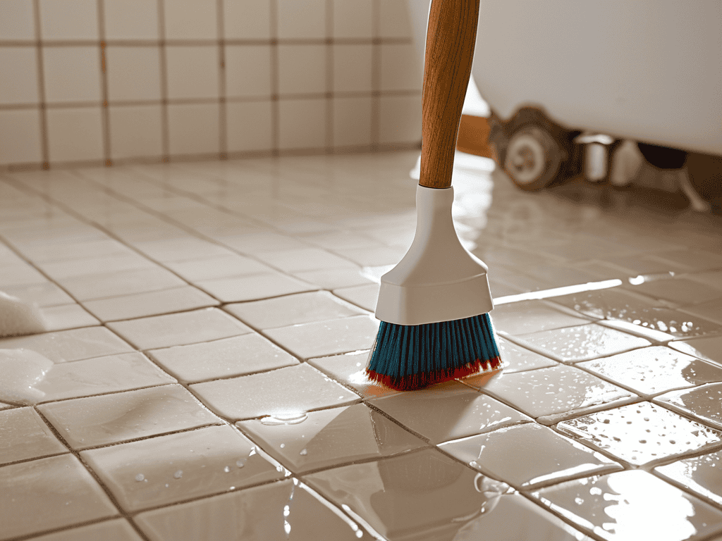 Deep clean bathroom grout