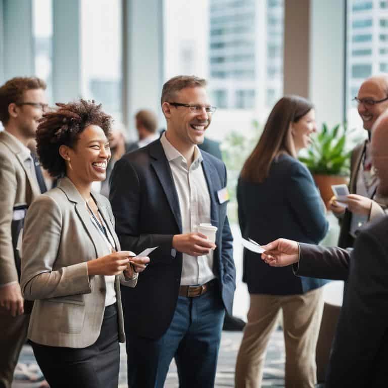 Networking at professional conferences in action